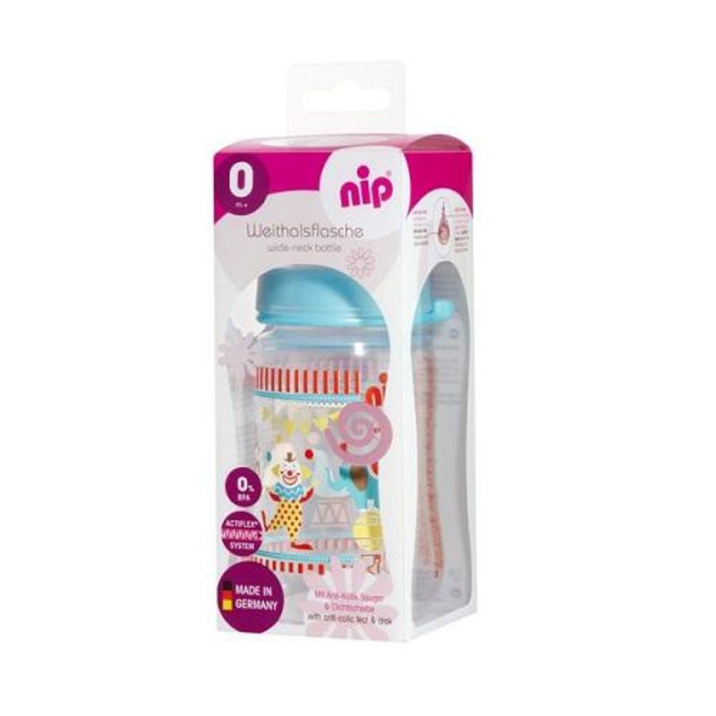 Nip wide neck flaske gutt 260 ml