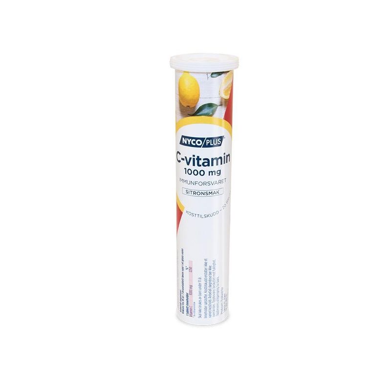 Nycoplus C-vitamin brusetablett 1000 mg sitron 20 stk