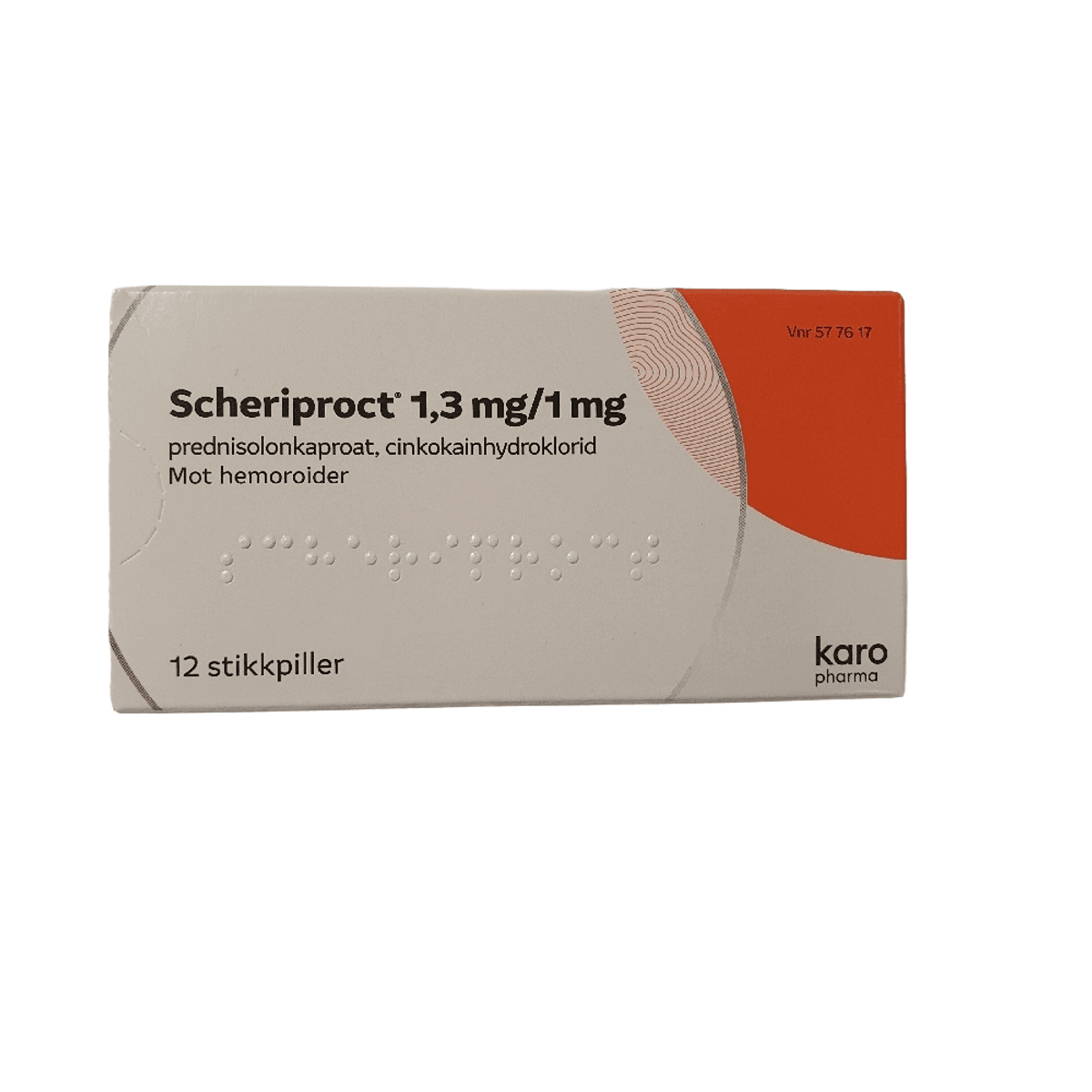 Scheriproct stikkpille 1,3/1 mg 12 stk