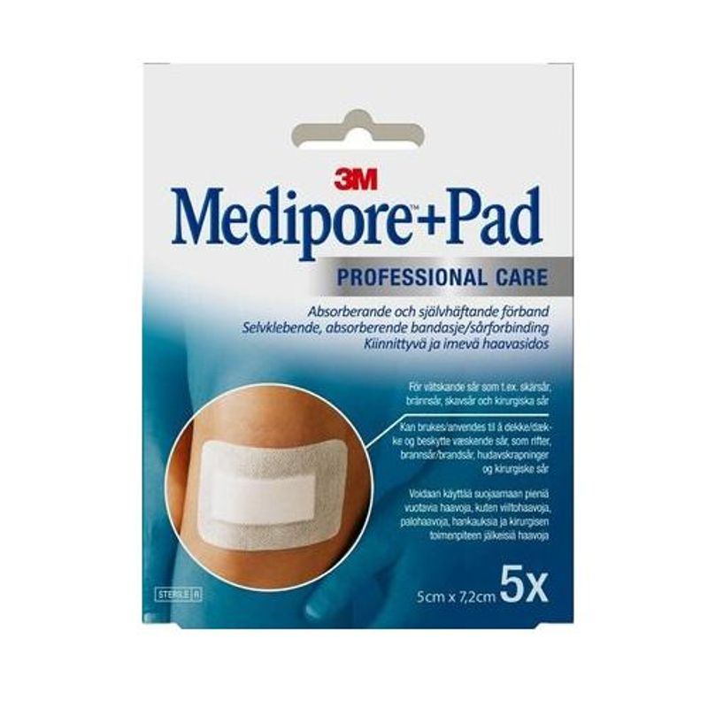Medipore + pad kompress  5 x 7,2 cm 5 stk
