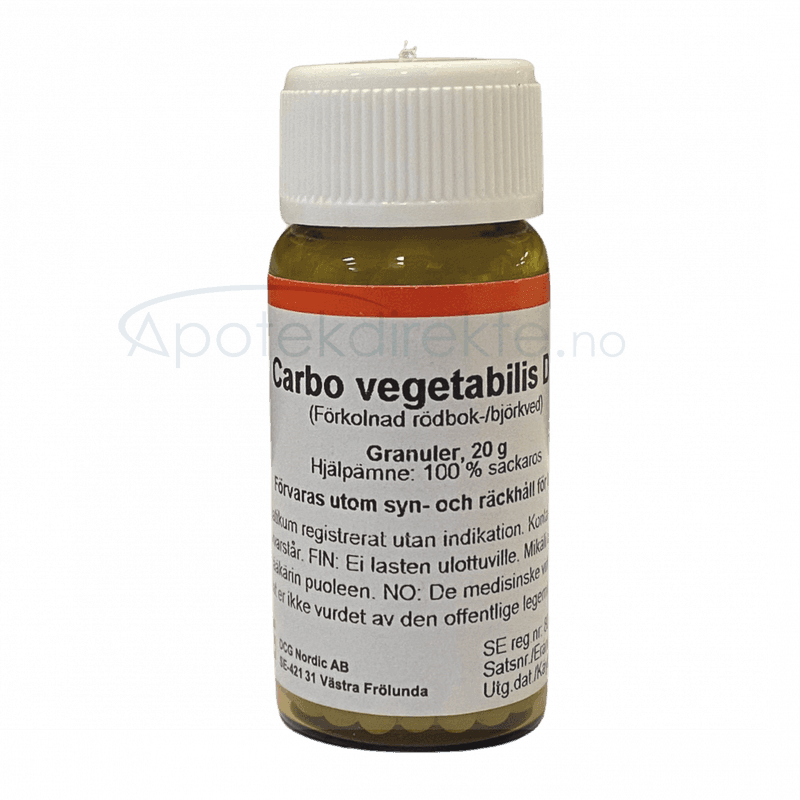 Carbo vegetabilis D12 20 gram piller