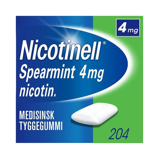 Hovedbilde Nicotinell tyggegummi 4 mg spearmint 204 stk