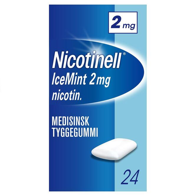 Hovedbilde Nicotinell tyggegummi 2 mg icemint 24 stk