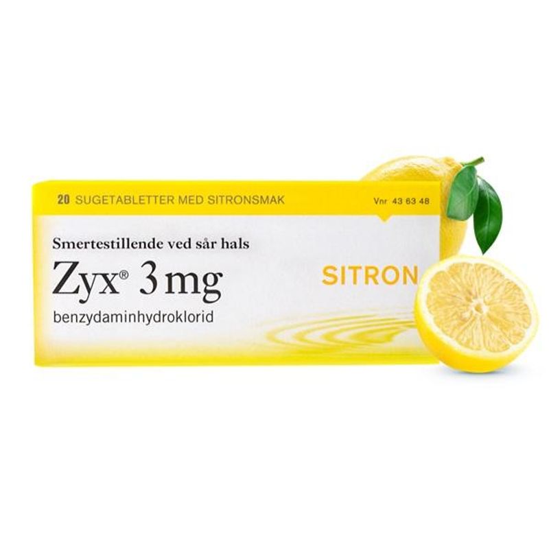 Zyx 3mg sugetablett sitron 20 stk