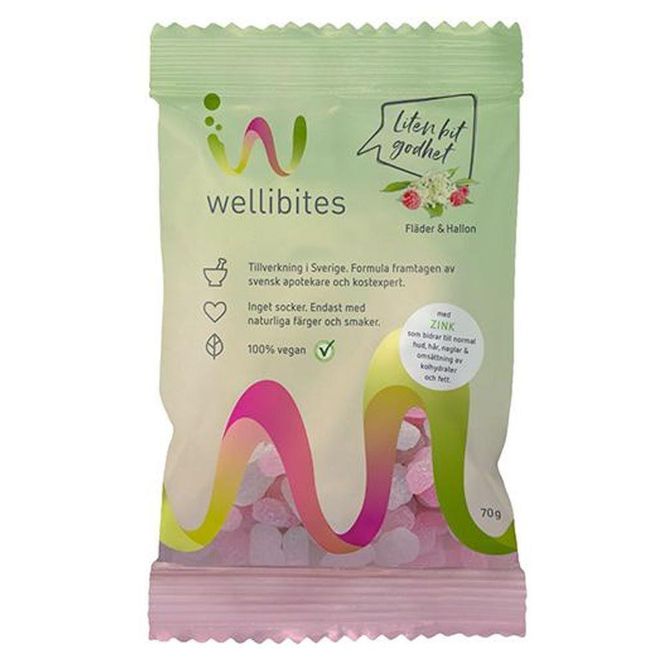 Hovedbilde Wellibites hyllebær & bringebær 70 gram
