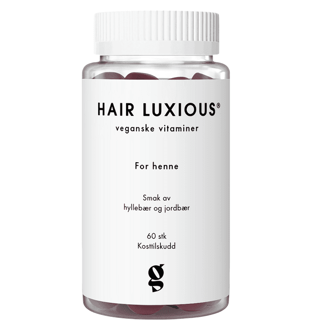 Hovedbilde Hair luxious for henne gummies hyllebær og jordbær 60 stk