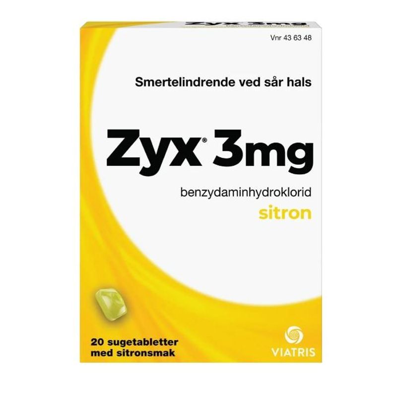 Zyx 3mg sugetablett sitron 20 stk