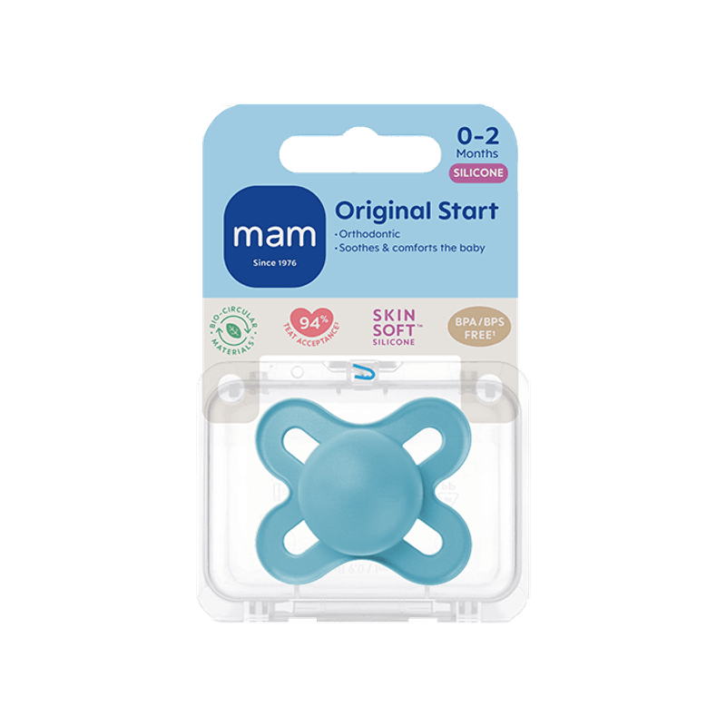 Mam narresmokk original start silicone blue 0-2mnd 1 stk