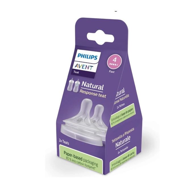 Hovedbilde Philips Avent flaskesmokk natural response teat 3m+ 2 stk