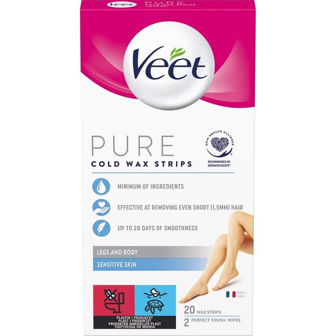 Hovedbilde Veet pure hårfjerning strips kropp & ben 20 stk